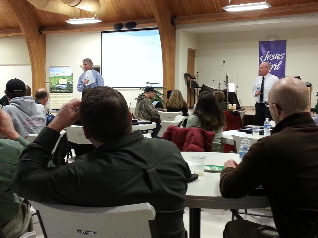 Scot_Lilly's tweet photo. Dr White &amp; Dr Kohl tell farmers future is bright; be responsible and have a plan for your future http://t.co/tVCeSTR7QX