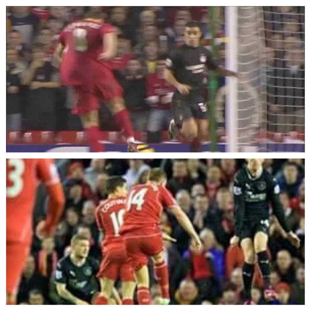 Ash_Davis_'s tweet photo. The old and the new #lfc #gerrard #hendo #LFCFamily http://t.co/8y7xiziv1y
