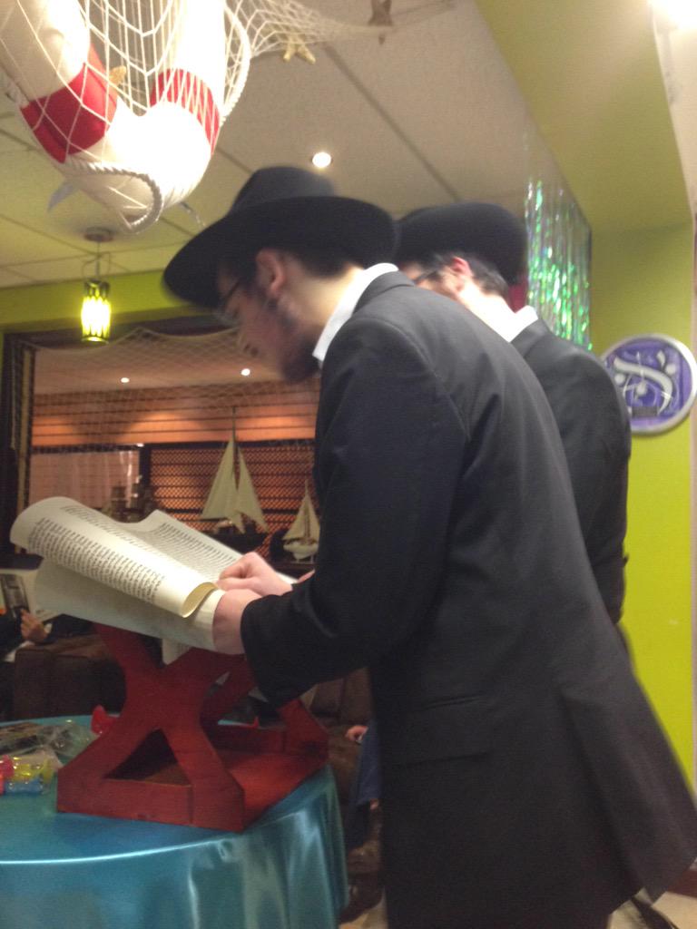 ChaimMarko's tweet photo. Reading the #Megillah at @Chabad of Whitefield, Manchester, UK http://t.co/IvBrI5dcnJ