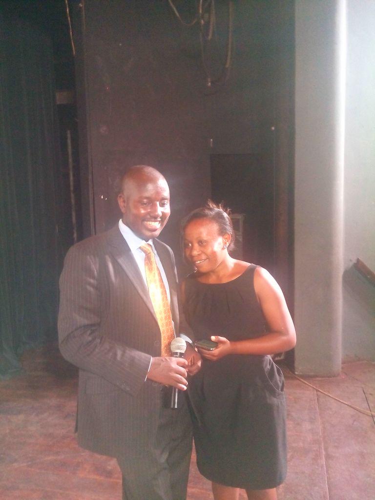 Enjoying a moment with Kengoma Dorothy on the #AuthorsForunUg stage. It was so inspiring. #BuildingBusinessesThatLast