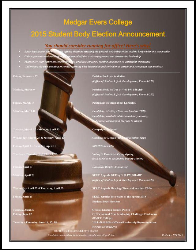 MECStudentLife's tweet photo. YOU HAVE WHAT IT TAKES SO JOIN THE RACE
STOP BY S212 AND PICK UP YOUR BOOKLET TODAY!
SGA ELECTIONS ARE HERE!!!! http://t.co/Sg7oIu0ZWY