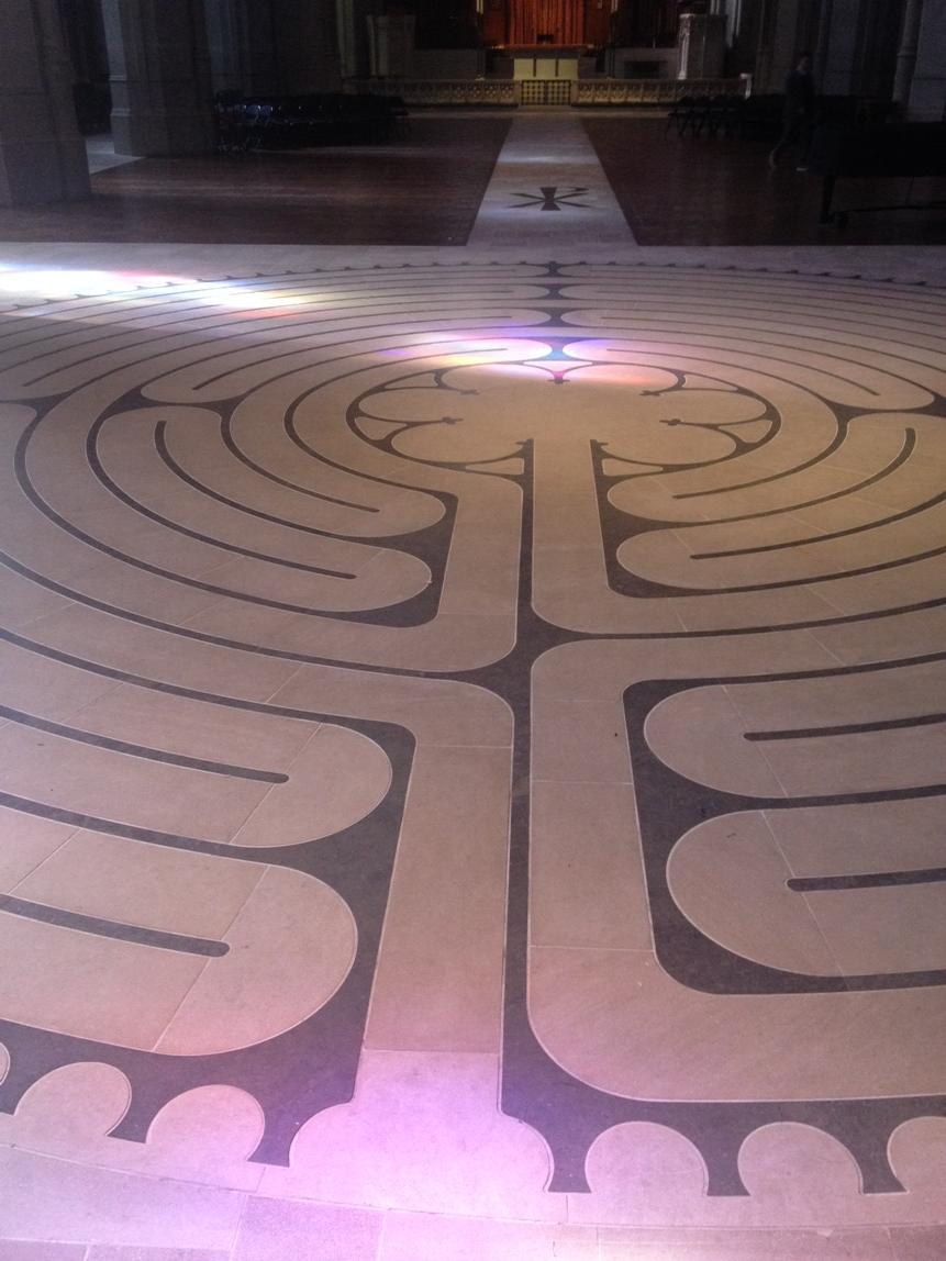 ginalazenby's tweet photo. Sitting in sunshine at Grace Cathedral. Just walked the sacred path of the labyrinth. Hoping to find my path in life http://t.co/GeRKVUjMnj