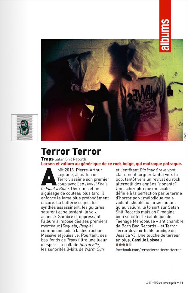 herecomesterror's tweet photo. TERROR TERROR in @lesinrocks of this week. (4.03.2015 - page 93) http://t.co/3SfqA7XKu2