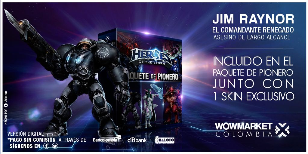 wowmarketcol's tweet photo. Disfurta de #HeroesOfTheStorm  el Paqute Pionero, todos nustros precios en el link https://t.co/kx9S66Nh0o http://t.co/myP0SqCBt3