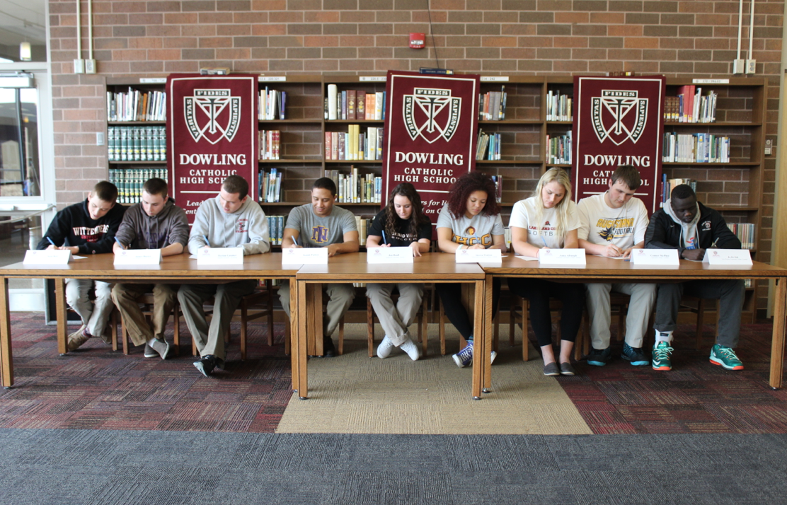 MaroonCrew's tweet photo. Another round of college signing was held today! Congrats to these student athletes who will be competing in college! http://t.co/XHP9EJU86n