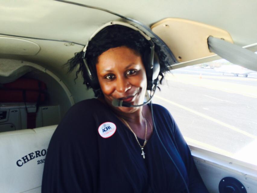 teslich2's tweet photo. Last flight of the day. Tamara. Never flown in her life commercial or private. She did great.  #WOAW15 http://t.co/4XjB6PXYuk