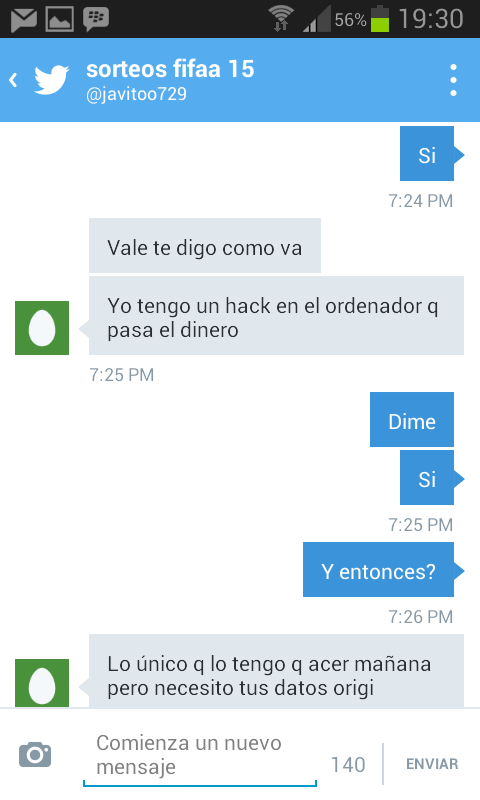FIFA15betsUT's tweet photo. @javitoo729 es un TIMADOR! RT para que no time a nadie, encima me dice que no le insulte http://t.co/PYZx4wv0YM