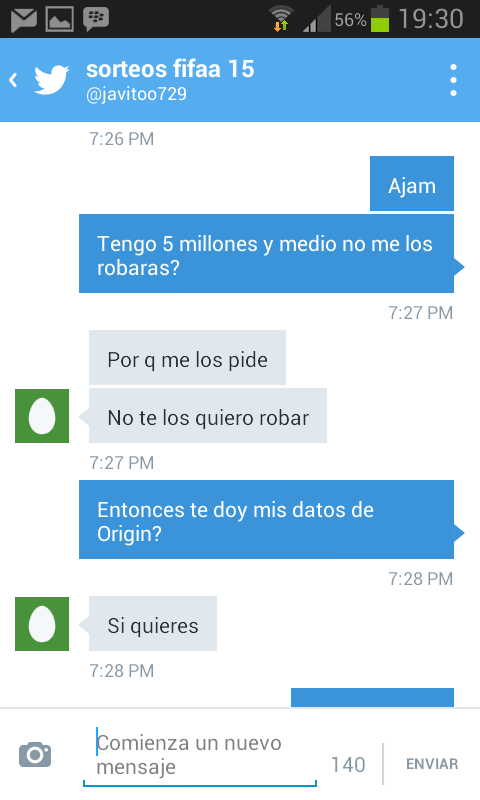 FIFA15betsUT's tweet photo. @javitoo729 es un TIMADOR! RT para que no time a nadie, encima me dice que no le insulte http://t.co/PYZx4wv0YM