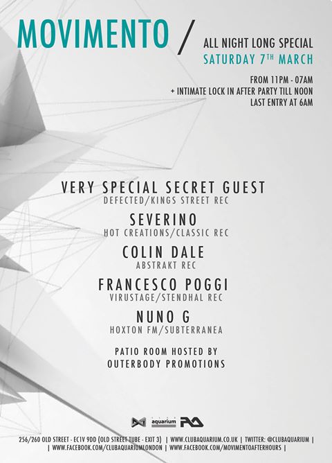 OuterbodyParty's tweet photo. Check out the line up  @OuterbodyParty Movimento !!!  @ClubAQUARIUM https://t.co/BmBiWyfUnP http://t.co/WSJfgTWQMH http://t.co/mox7EnDaEE