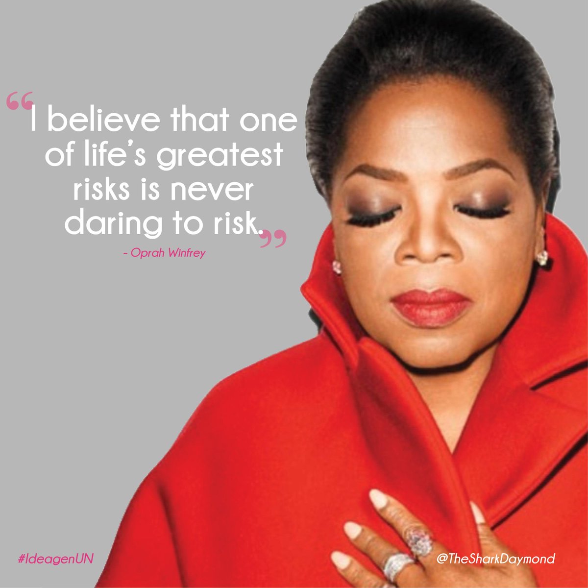 TheSharkDaymond's tweet photo. Honored to be part of #IdeagenUN's list,empowering women globally thru leadership.Now for 1 of my influencers, @Oprah http://t.co/g185KW3wMI