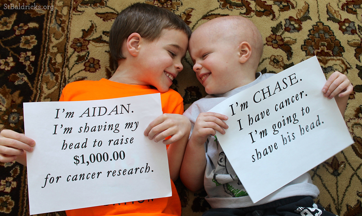 StBaldricks's tweet photo. "I’m shaving my head for my brother Chase because...he’s my best friend” http://t.co/UyoSKPakB7 #BraveTheShave http://t.co/NJUWdnUzYf