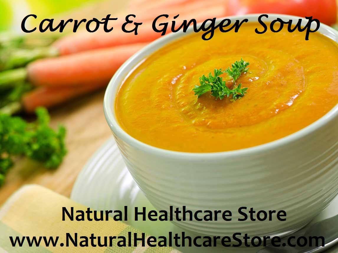 Carrot &amp; Ginger Soup!  Healthy and tasty soup for these next few cold winter days. Enjoy :)    naturalhealthcarestore.com/shop/carrot-an…