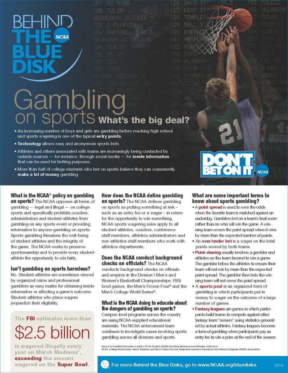 Plenty to read here. In sum, what you need to know about @marchmadness &amp; gambling is this: #DontBetOnIt.