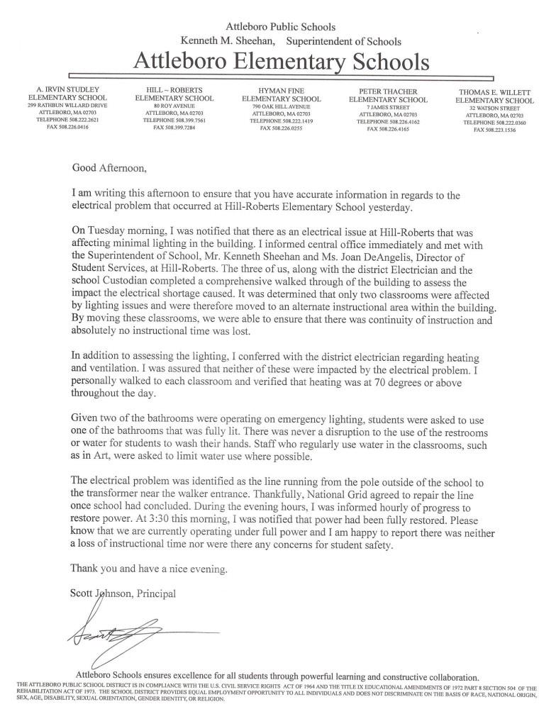 Please see the attached letter also posted on Facebook and the school website