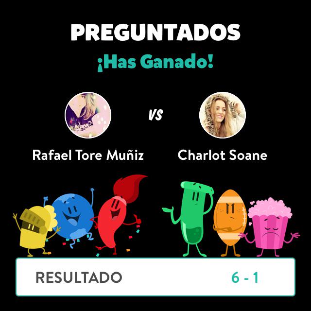 rafadalemambo's tweet photo. ¡Rafael Tore Muñiz ganó una partida contra Charlot Soane en Preguntados! http://t.co/56urGAiD05 http://t.co/ijnusWV6AI