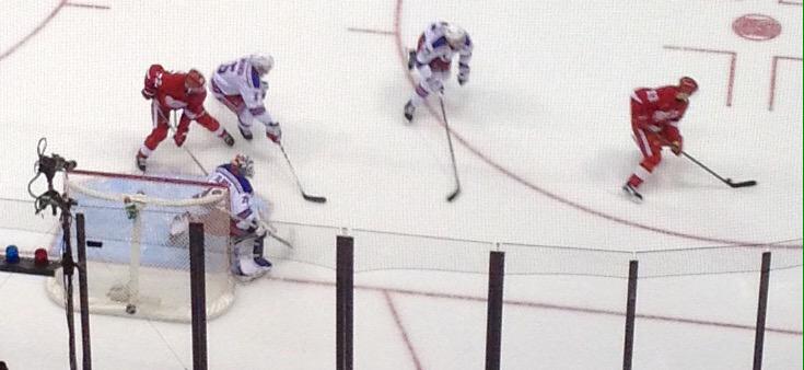 tedster33's tweet image. Tonight's view.  Red Wings vs. Rangers.  #DETvsNYR #Playoffpreview