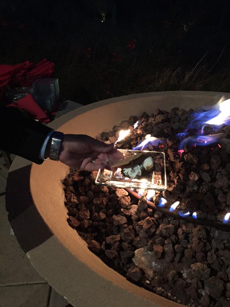 SchafferBrian's tweet image. @GWTroon perfecting the #s'mores. #TroonGolf #gallerygolfclub #Gunslinger2015 #HappinessBusiness