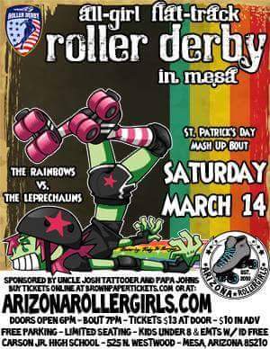KlutzyOne's tweet photo. Next Saturday, I get to dress up and knock chicks on their ass! Come see me!  #AZRG #ImALeprechaun #iSkate #Love http://t.co/CtFC2HCzEz