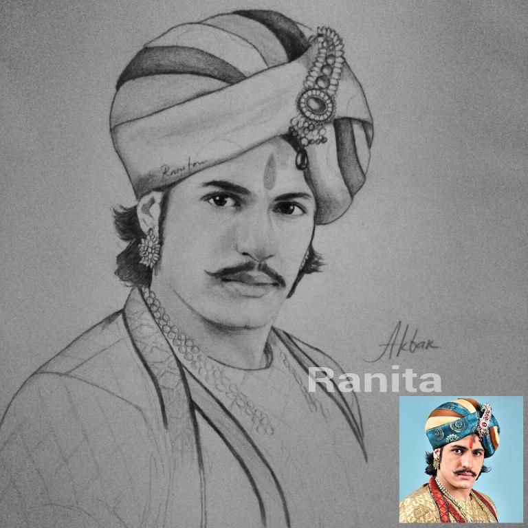 Akbar pencil sketch   Pencil sketch Jodha akbar Statue