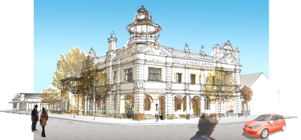 The restoration of The Guildford Hotel is well underway! Stay tuned for updates #guildford #Perth #GuildfordHotel