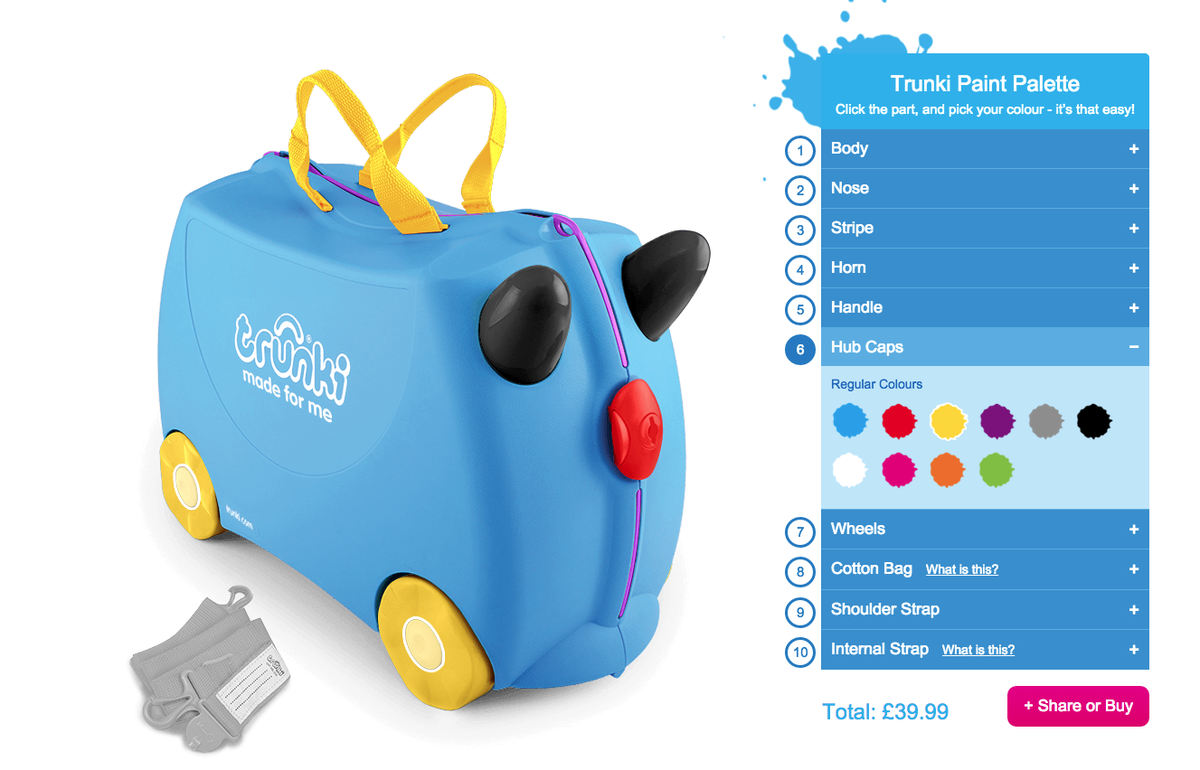 Muy chula la opción de poder personalizar tu propia maleta trunki bit.ly/17TXiE7