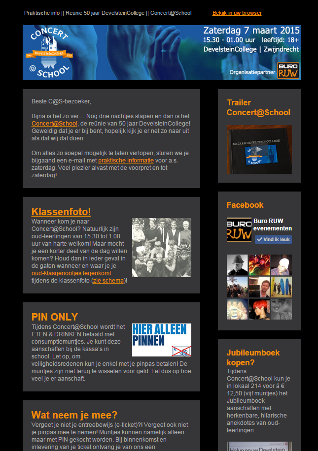 De #nieuwsbrief van organisator @BuroRUW gemist? Klik: buroruw.nl/nl/buro-ruw/ni… voor de laatste #informatie! #DC50