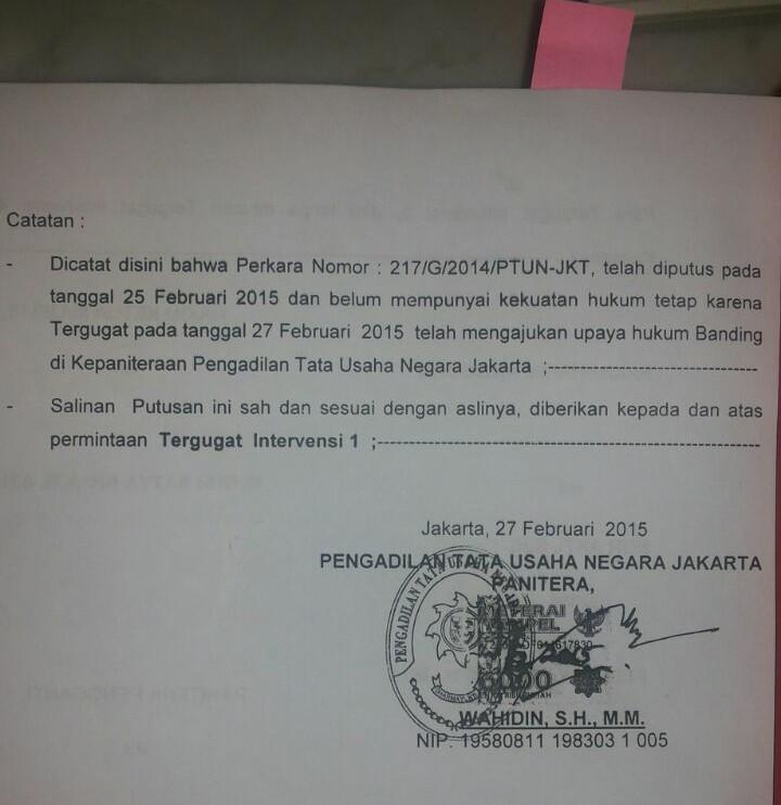 DPP_PPP's tweet photo. Menkumham banding, putusan PTUN tidak berkekuatan hukum tetap http://t.co/tTsGGcSgLH