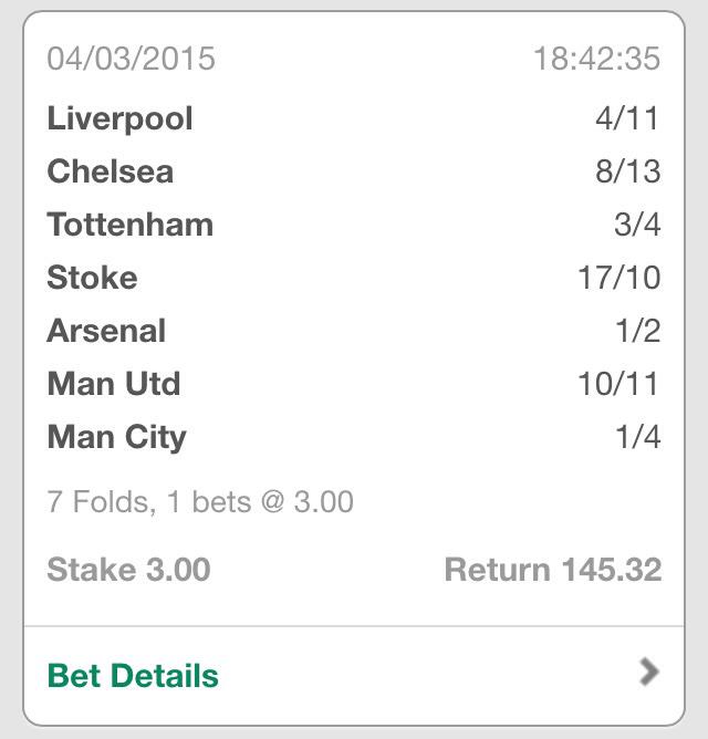 APJtips's tweet image. Had a free bet on bet365 last night, went for the obvious wins &amp;amp; it came in.