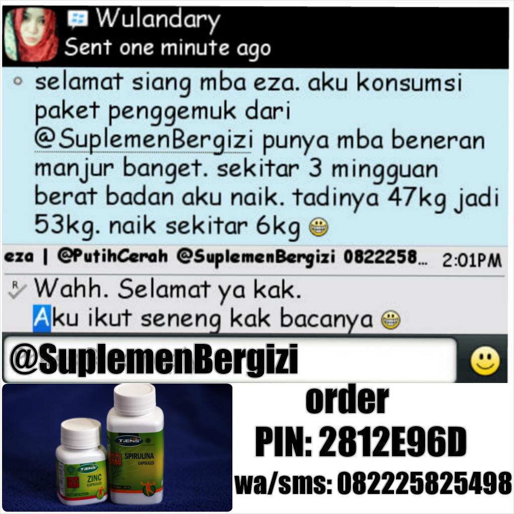 #testimoni dari ka wulan. Terbukti ampuh menaikan berat badan sesuai yg diinginkan. Jgn ragu. Order pin: 2812E96D