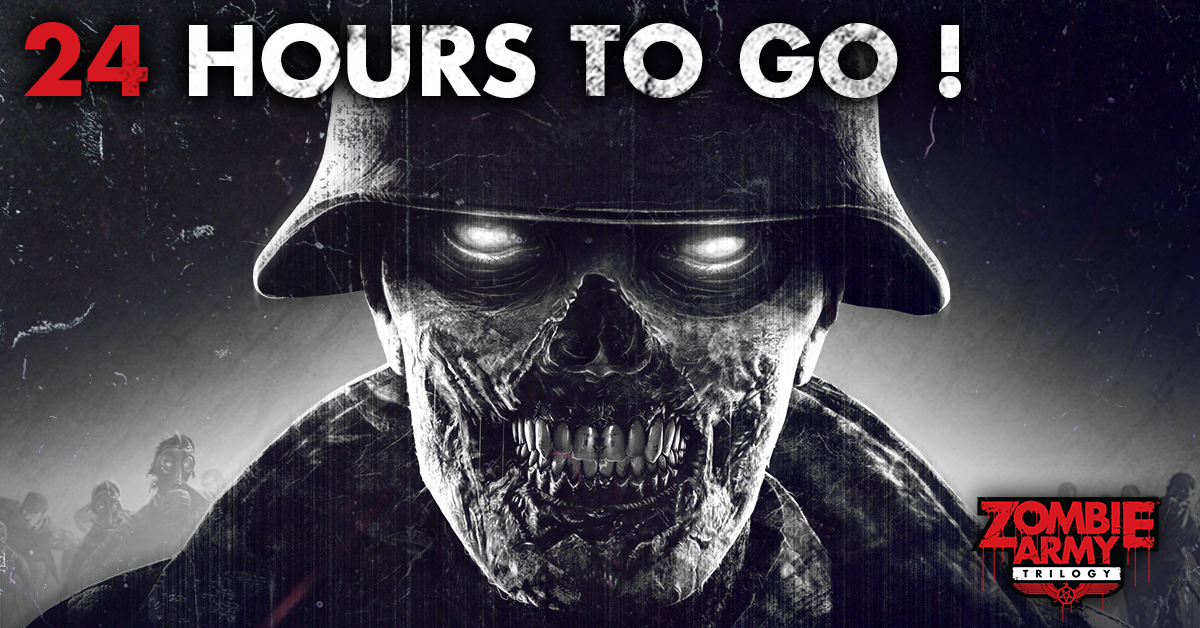 24 hrs until #ZombieArmyTrilogy rises on #XboxOne ,#PS4 and #PC 
<a href="/YTRetweets/">★YouTube Retweets★</a> <a href="/AceyBongos/">Graeme Boyd</a> <a href="/Rebellion/">Rebellion</a> <a href="/XboxOneNews/">Xbox One News</a> 
 ”