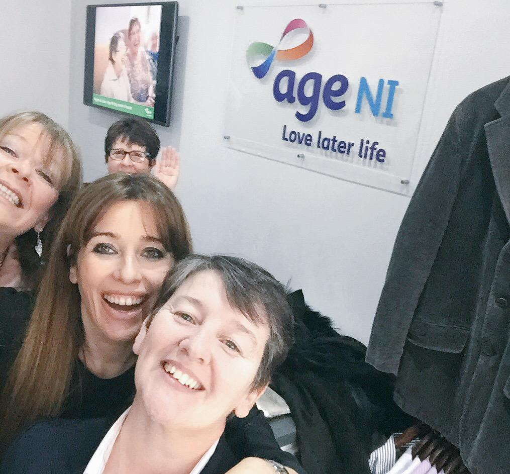 AgeNIEnterprise's tweet image. It's #selfie time with fab fashionista @CathyMartin &amp;amp; Age NI Chief Exec Linda at opening of our #Banbridge store!