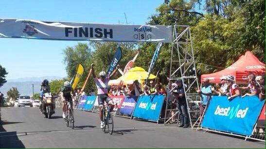 bradpotgieter's tweet photo. "@TeamEuropcarSA: Nail biting @thehoffnolan1 wins. @bradpotgieter 2nd, @nl_peterkoning 3rd. @TourdeBoland stage 4. http://t.co/haM37LzoZo"