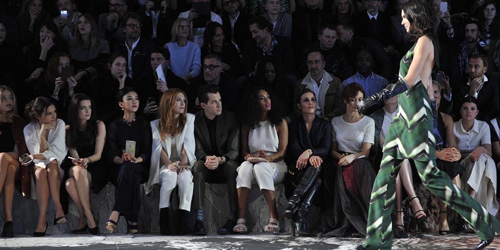 hm's tweet photo. Front row spotting at last night's #HMStudioAW15 fashion show. #PFW http://t.co/vhkvykfXEh