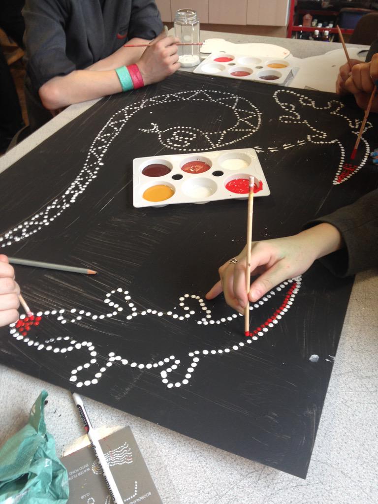 oieacademy's tweet photo. Year 8 are enjoying Aboriginal Art today #intensivelearningweek http://t.co/2KOWDDFBqm