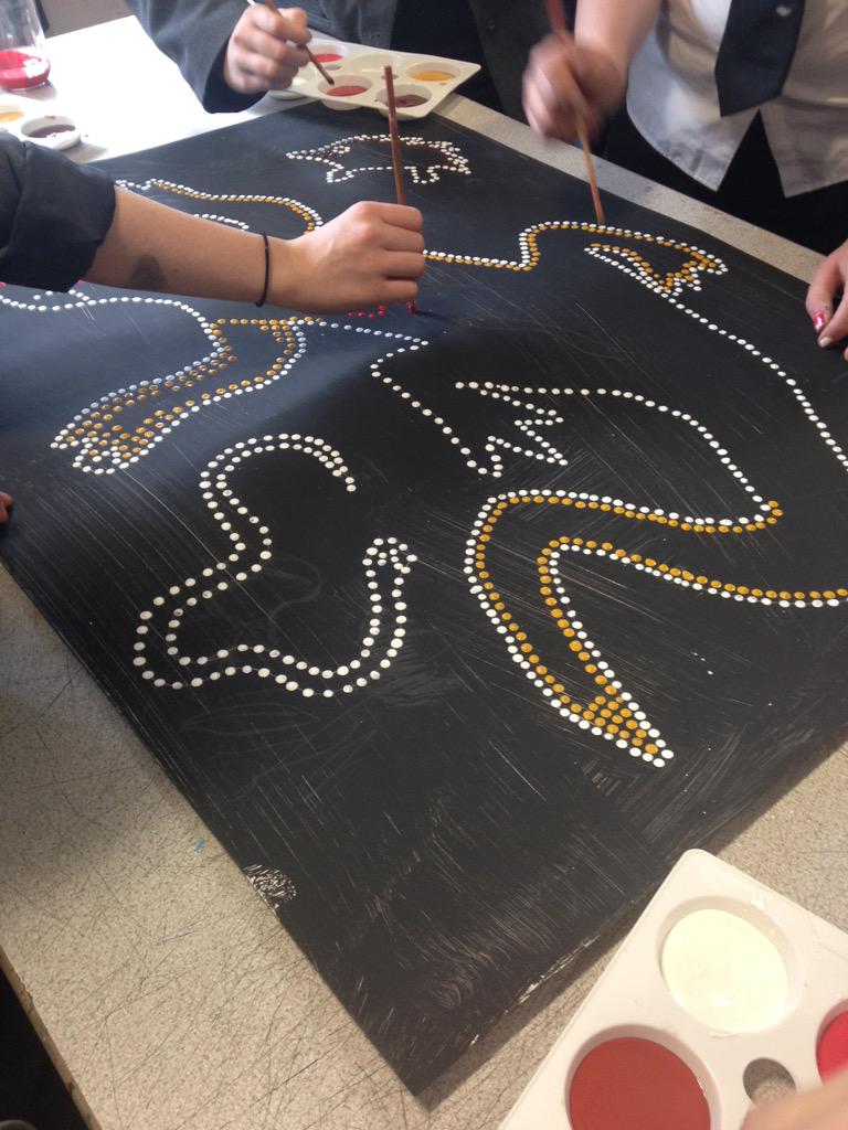 oieacademy's tweet photo. Year 8 are enjoying Aboriginal Art today #intensivelearningweek http://t.co/2KOWDDFBqm