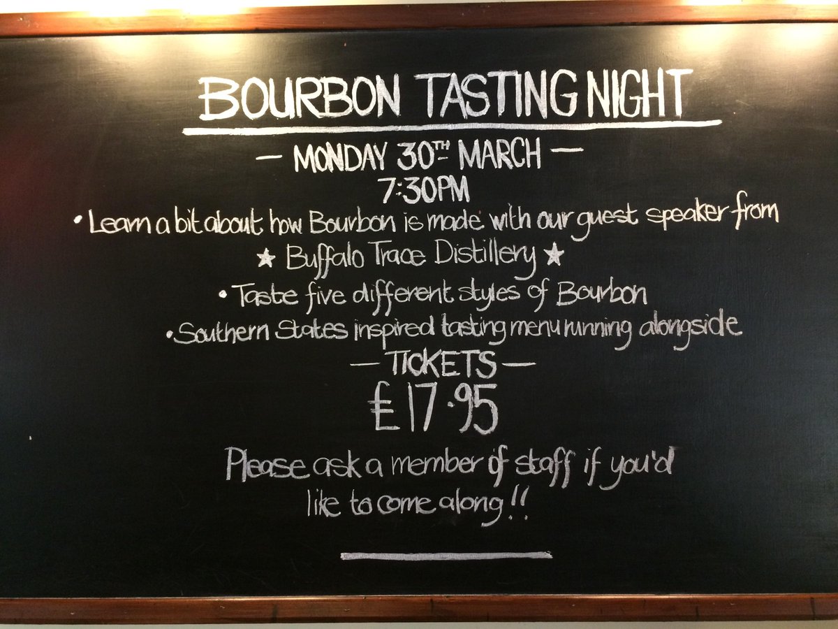 blackjugpub's tweet photo. Monday 30th March we have a bourbon tasting night. Tickets are £17.95 so get them quick before they run out! http://t.co/N684TuMErK