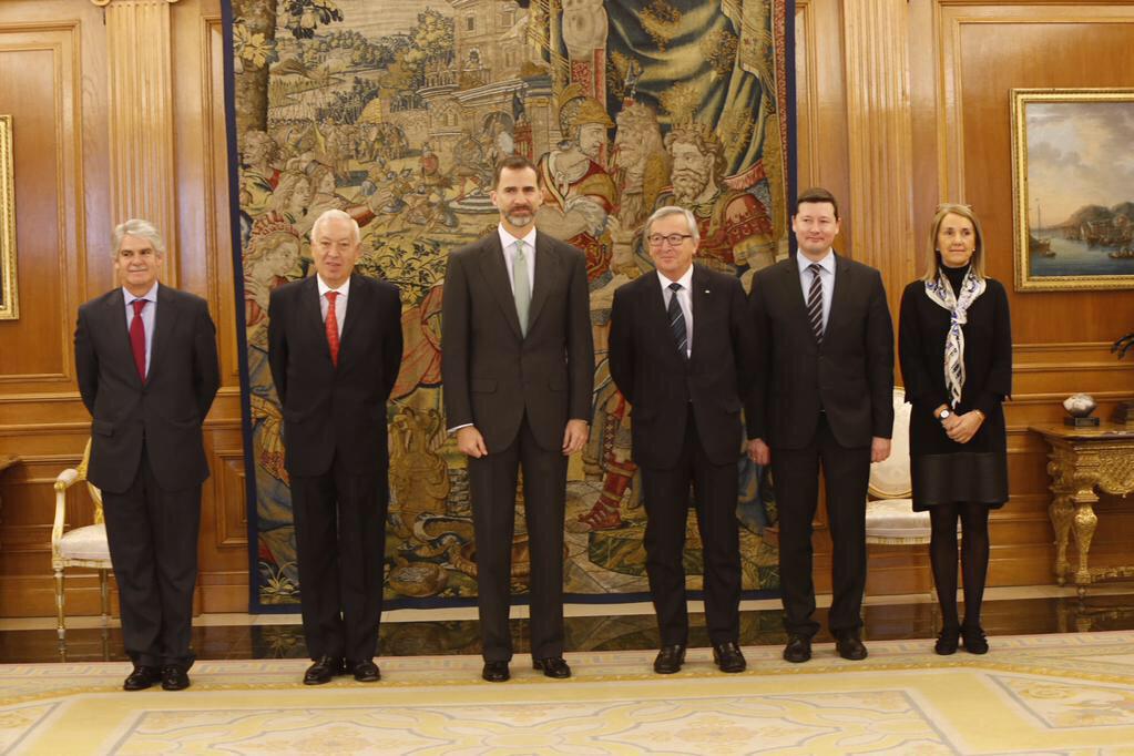 Hoy en la audiencia al presidente de la Comisión Europea, Jean-Claude Juncker casareal.es/ES/Actividades… S.M. #FelipeVI