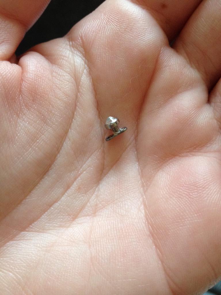 RiRiAlly's tweet photo. My last remaining Micro Dermal piercing has popped out this morning #SadTimes #IHateRejection http://t.co/PSYwsL8TQb