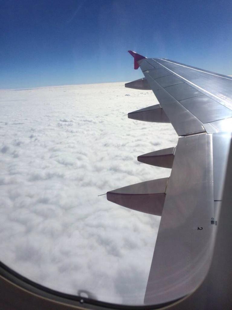 funwakakumo's tweet photo. 飛行機から曇り空を撮った。
ぎっしり雲がある〜‼︎（＾◇＾）。 

 https://t.co/KRJNpKiHjG
