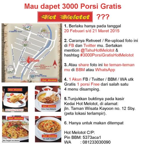 Ini nih cocok buat anak kosan yang pengen makan enak :D <a href="/TahuHotMelotot/">Kedai Hot Melotot</a> #3000PorsiGratisHotMelotot