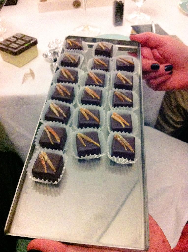 AcadofChocolate's tweet photo. Some of @ShellyPreston lovely chocolates @BAromatique #tasting #chocolateevent @Fortnums http://t.co/XHgmAYiuQZ