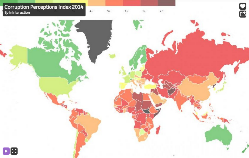 VisualizingOrg's tweet image. Corruption Perceptions Index in 2014 — by @ininteraction. invent.ge/1G1MXBi