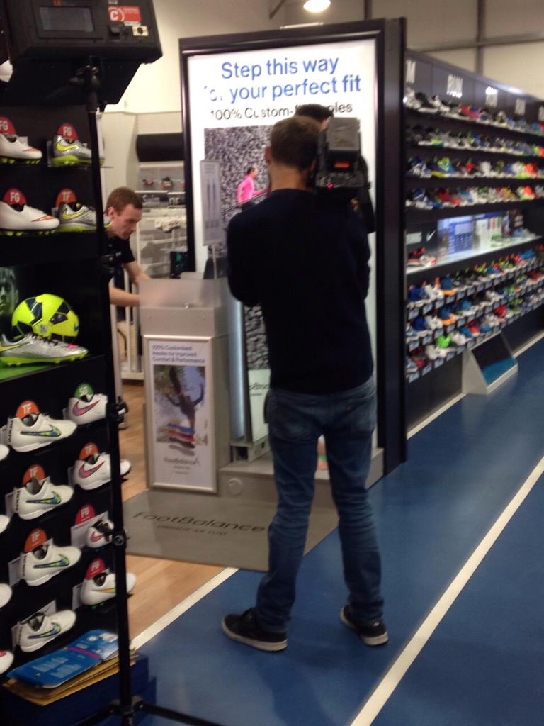 sportingprobris's tweet photo. @footbalance are in store today filming a new training video - want to find out more about customised insoles? http://t.co/wuP9FX8UM0