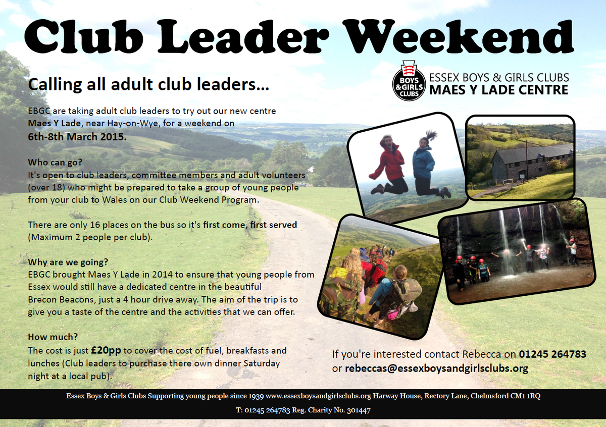 Becca_EBGC's tweet photo. Spaces left on the ClubLeader Weekend this weekend leaving tomorrow at 3pm @EssexBGC @maesylade call EBGC to sign up! http://t.co/2alqwBsXOp