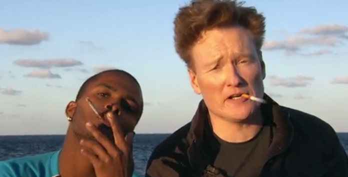watch conan o brien teamcoco drink and smoke with the local youth
