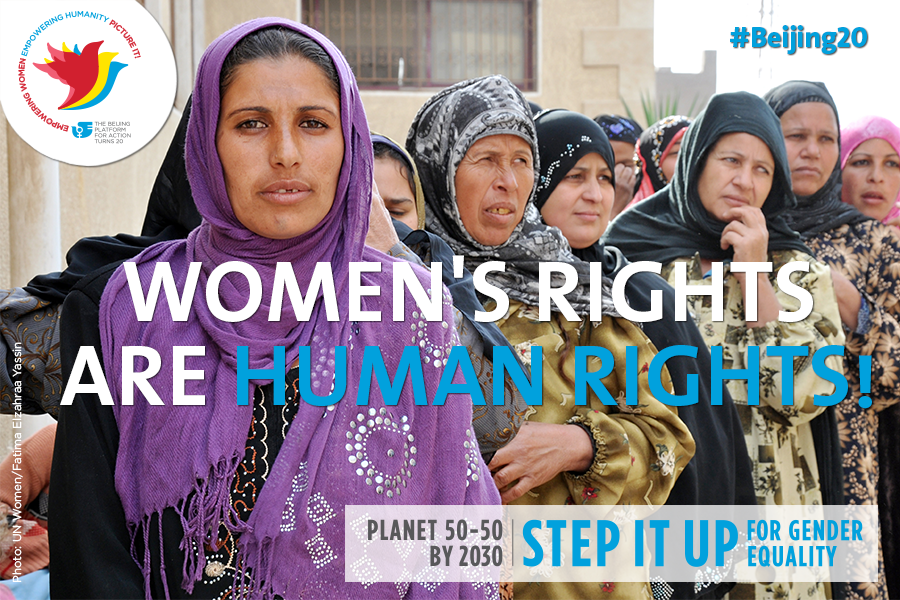 franceonu's tweet photo. International Women’s Day: Women's rights are human rights! #IWD2015 #Beijing20 http://t.co/vJG3BsZ2LT