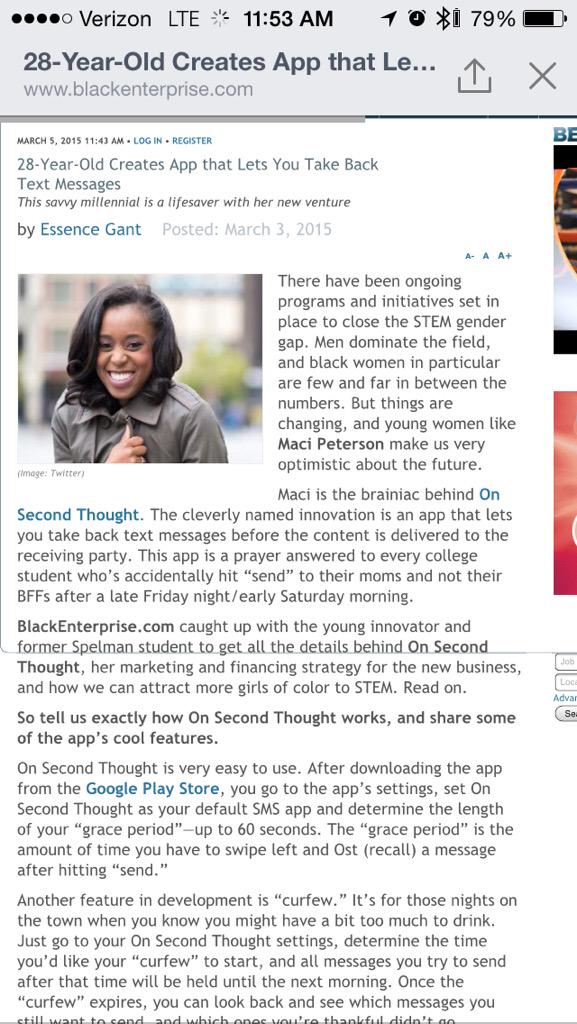 Motiv3Nation_'s tweet photo. 28-Year-Old Creates App that Lets You Take Back Text Messages: http://t.co/Hokc8kWffo http://t.co/xQ8NsHU7Si