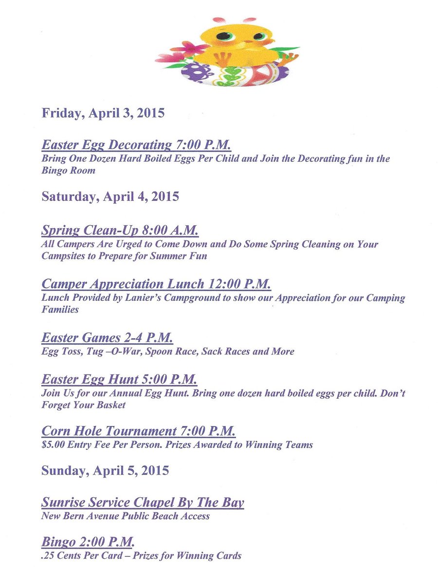Make Your Reservations Today and Join in the Easter Fun. #lanierscampground