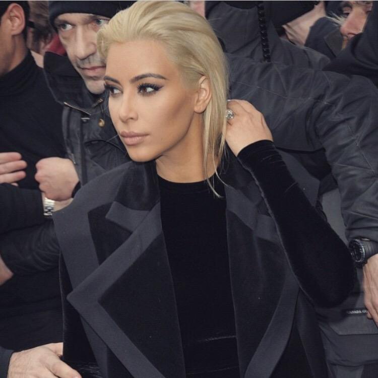 KimKardashian's tweet image. Blonde at Balmain