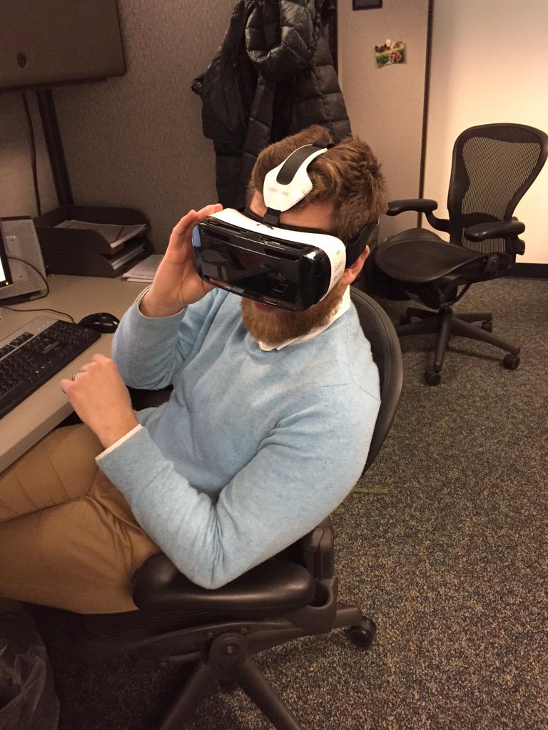 Ian checking out new Samsung toys. #morewithmtn